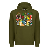 Army Green Summer Vibes Premium Hoodie - CowhideDigitalArt