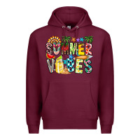 Burgundy Summer Vibes Premium Hoodie - CowhideDigitalArt
