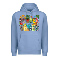 Colony Blue Summer Vibes Premium Hoodie - CowhideDigitalArt