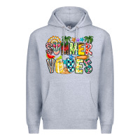 Heather Grey Summer Vibes Premium Hoodie - CowhideDigitalArt