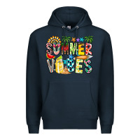 Navy Summer Vibes Premium Hoodie - CowhideDigitalArt