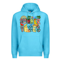 Ocean Blue Summer Vibes Premium Hoodie - CowhideDigitalArt