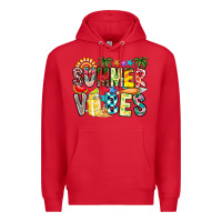 Red Summer Vibes Premium Hoodie - CowhideDigitalArt
