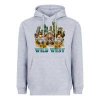 Heather Grey wild west western gnome Heavyweight Hoodie - BarkalooDesign