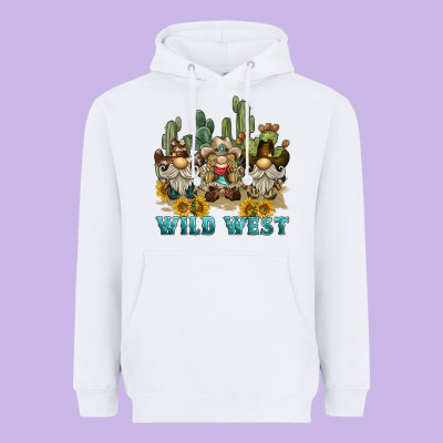 Wild West Western Gnome Heavyweight Hoodie Designed By Barkaloodesign