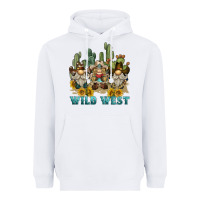 White wild west western gnome Heavyweight Hoodie - BarkalooDesign