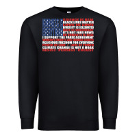 Black political protest american flag   stand united t shirt Premium Sweatshirt - longCreatives