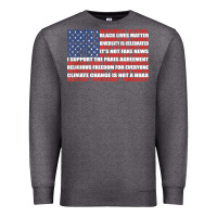 Charcoal Heather political protest american flag   stand united t shirt Premium Sweatshirt - longCreatives