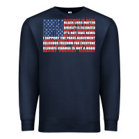 Navy political protest american flag   stand united t shirt Premium Sweatshirt - longCreatives