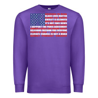 Purple political protest american flag   stand united t shirt Premium Sweatshirt - longCreatives