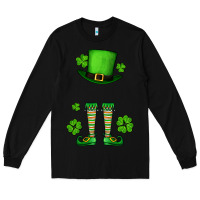 Black Custom name St. Patrick's leprechaun Long Sleeve Tee - OliviaCreatesArt