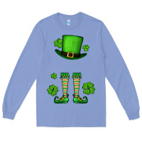 Colony Blue Custom name St. Patrick's leprechaun Long Sleeve Tee - OliviaCreatesArt