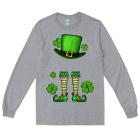 Heather Grey Custom name St. Patrick's leprechaun Long Sleeve Tee - OliviaCreatesArt