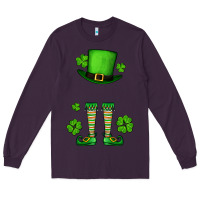 Plum Custom name St. Patrick's leprechaun Long Sleeve Tee - OliviaCreatesArt