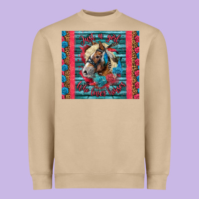 Just A Girl Who Loves Horses Heavyweight Sweatshirt Designed By Lillyallendesigns