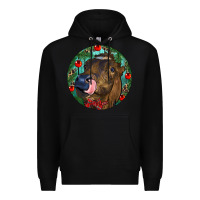 Black Longhorn Cow Christmas Premium Hoodie - RanaPortraitStore