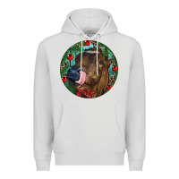Dove Grey Longhorn Cow Christmas Premium Hoodie - RanaPortraitStore