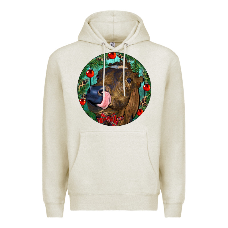Longhorn Cow Christmas Premium Hoodie by RanaPortraitStore | Teevron