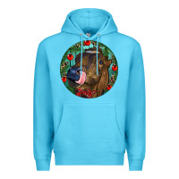 Ocean Blue Longhorn Cow Christmas Premium Hoodie - RanaPortraitStore