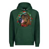 Sports Green Longhorn Cow Christmas Premium Hoodie - RanaPortraitStore