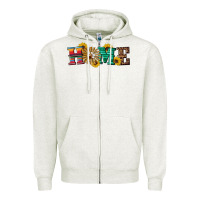 Oatmeal Heather western home wind wheel Zipper Hoodie - Artiststas