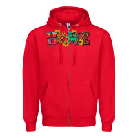 Red western home wind wheel Zipper Hoodie - Artiststas