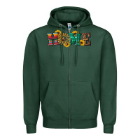 Sports Green western home wind wheel Zipper Hoodie - Artiststas