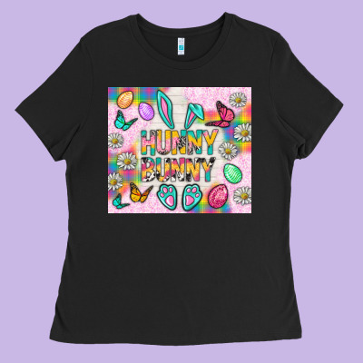 Hunny Bunny And Egg Easter Ladies Tee Designed By Nancycooperartshop