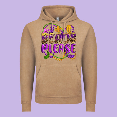 Beads Please Mardi Gras Vintage Hoodie Designed By Oliviacreatesart