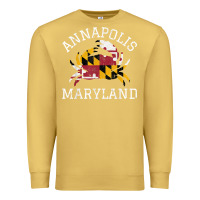 Antique Gold Annapolis Maryland Crab State Flag Home Travel Vintage Premium Sweatshirt - longCreatives