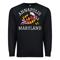 Black Annapolis Maryland Crab State Flag Home Travel Vintage Premium Sweatshirt - longCreatives