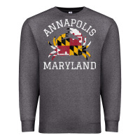 Annapolis Maryland Crab State Flag Home Travel Vintage Premium Sweatshirt | Teevron