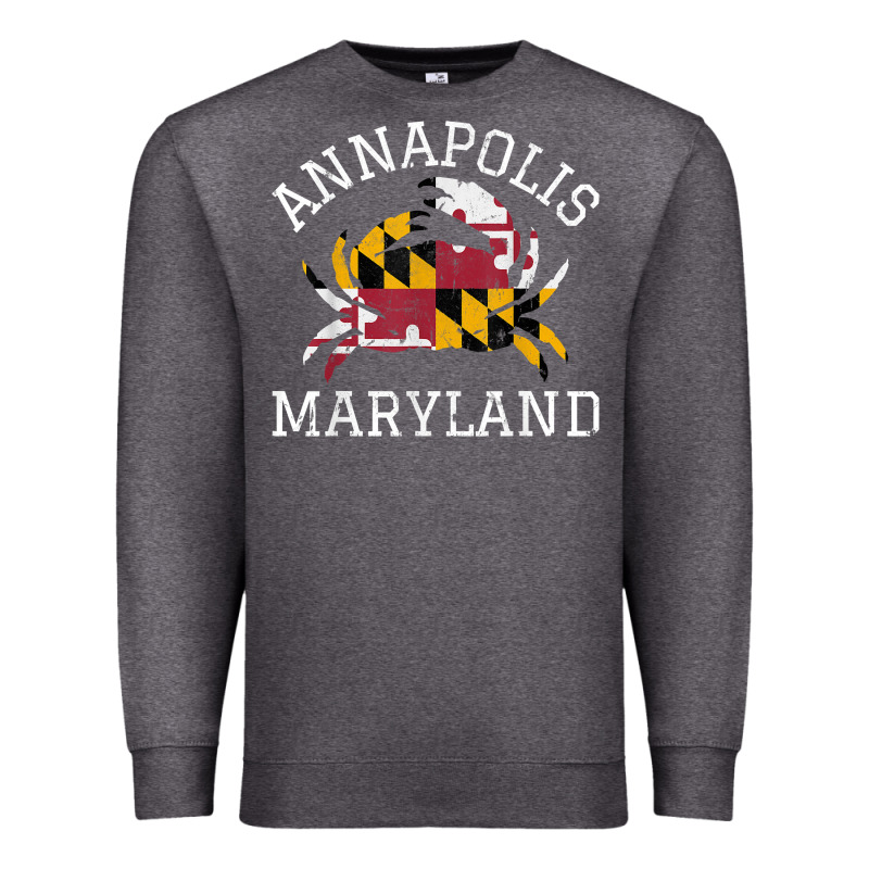 Annapolis Maryland Crab State Flag Home Travel Vintage Premium Sweatshirt by longCreatives | Teevron