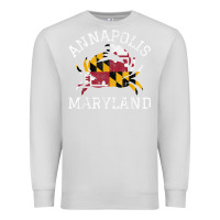 Dove Grey Annapolis Maryland Crab State Flag Home Travel Vintage Premium Sweatshirt - longCreatives