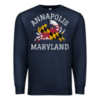 Navy Annapolis Maryland Crab State Flag Home Travel Vintage Premium Sweatshirt - longCreatives