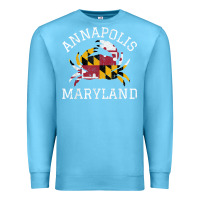 Ocean Blue Annapolis Maryland Crab State Flag Home Travel Vintage Premium Sweatshirt - longCreatives