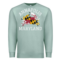 Seafoam Annapolis Maryland Crab State Flag Home Travel Vintage Premium Sweatshirt - longCreatives