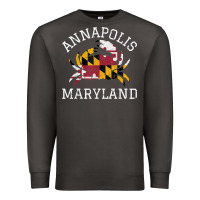 Smoke Annapolis Maryland Crab State Flag Home Travel Vintage Premium Sweatshirt - longCreatives