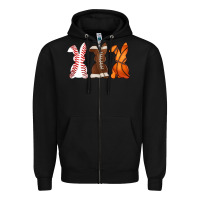 Black western easter support bunny Zipper Hoodie - Artiststas