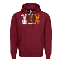 Burgundy western easter support bunny Zipper Hoodie - Artiststas