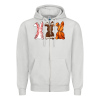 Dove Grey western easter support bunny Zipper Hoodie - Artiststas