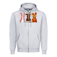 Heather Grey western easter support bunny Zipper Hoodie - Artiststas