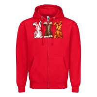 Red western easter support bunny Zipper Hoodie - Artiststas