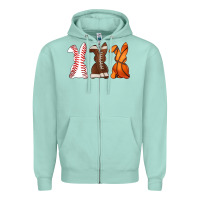 Seafoam western easter support bunny Zipper Hoodie - Artiststas