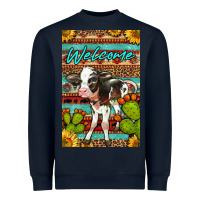 Navy Welcome Cute Baby Calf Heavyweight Sweatshirt - LillyAllenDesigns