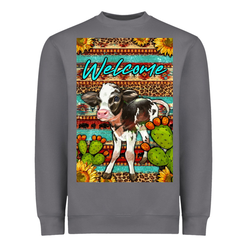 Welcome Cute Baby Calf Heavyweight Sweatshirt by LillyAllenDesigns | Teevron