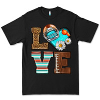 Black American Football love and helmet Premium Tee - NancyCooperArtShop