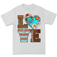 Dove Grey American Football love and helmet Premium Tee - NancyCooperArtShop
