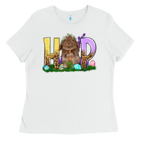 White Hop rabbit Ladies Tee - NancyCooperArtShop