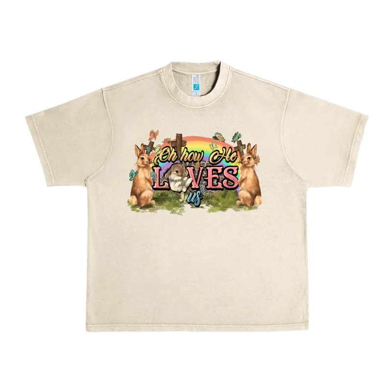 Oh How He Loves Us Cross Easter Day Urban Heavy Tee by HowdyJamesFarm | Teevron